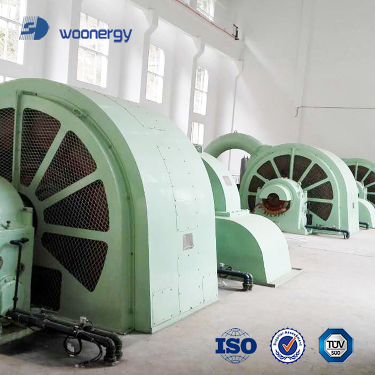 100kw-50mw Γεννήτρια τουρμπίνης Pelton από ανοξείδωτο χάλυβα χυτοσίδηρο F Μόνωση Ψύξη αέρα / λάδι 6-10kV Διοικητική τάση